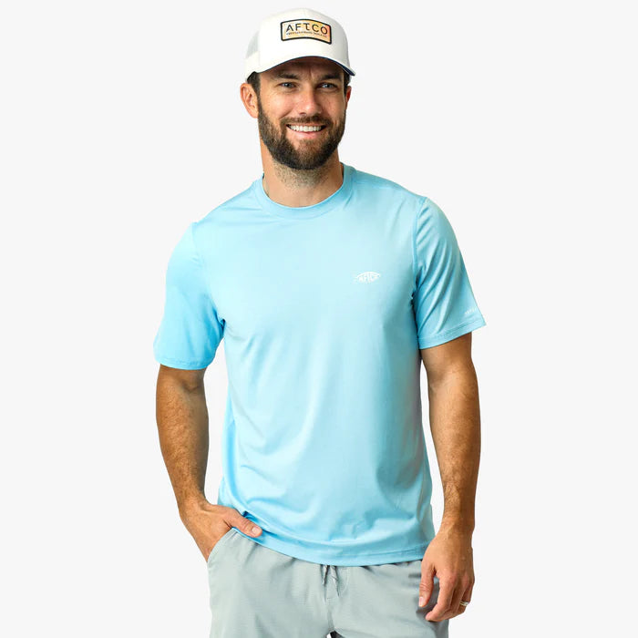 AFTCO MFG Men's Tees SPLISH SPLASH HEATHER / S Aftco Samurai SS Performance Shirt M60126SPSH