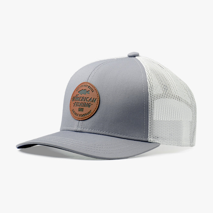 AFTCO MFG Youth Hats GRAY Aftco Youth Lemonade Leather Trucker Hat BC1032GRA
