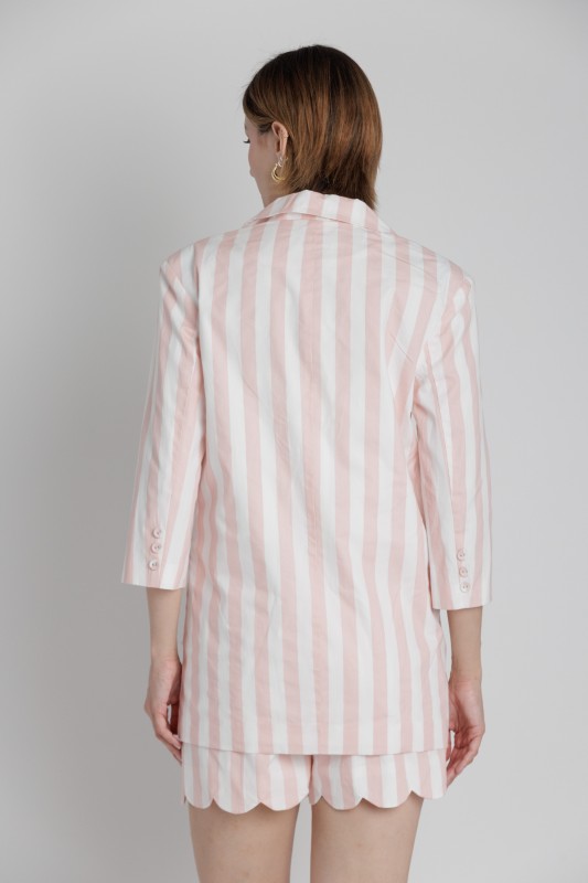 AUREUM Women Jackets Striped Scallop Blazer