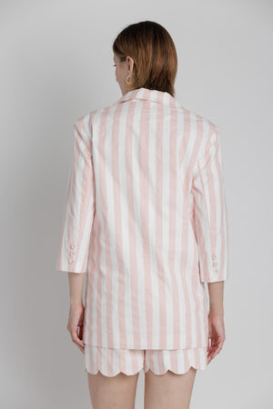 AUREUM Women Jackets Striped Scallop Blazer