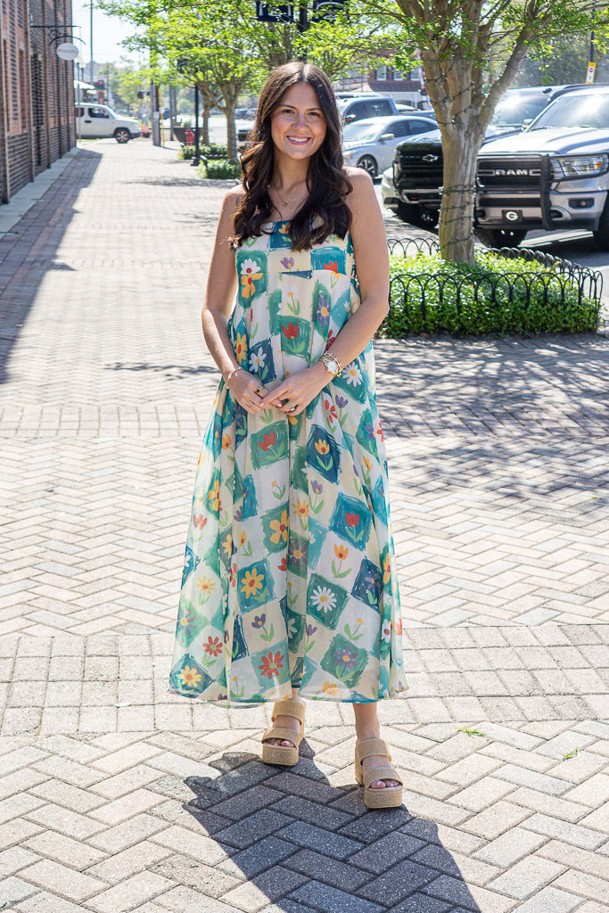AUREUM Women's Dresses Flower Print Maxi Dress