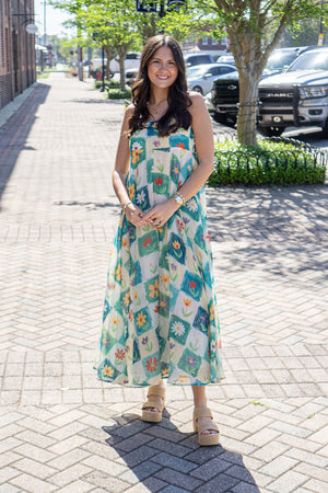 AUREUM Women's Dresses Flower Print Maxi Dress