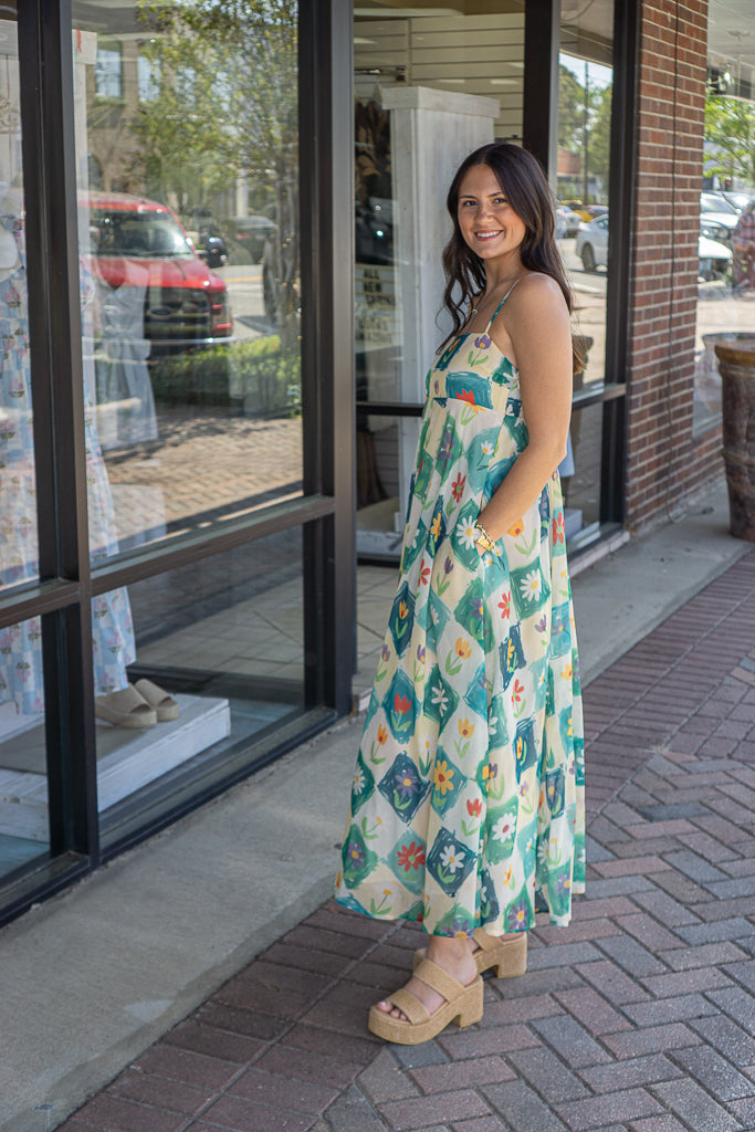 AUREUM Women's Dresses Flower Print Maxi Dress