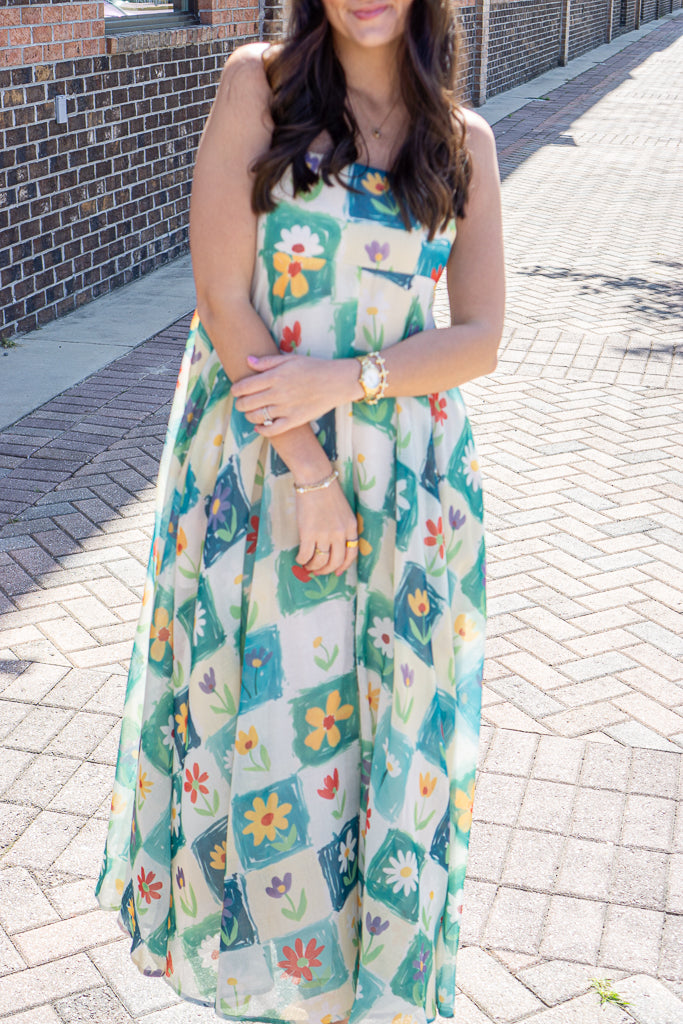 AUREUM Women's Dresses Flower Print Maxi Dress