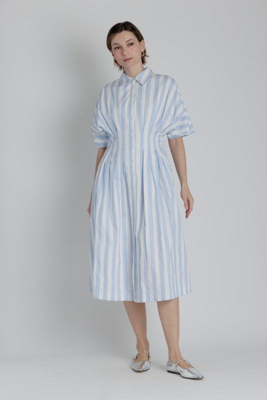 AUREUM Women's Dresses Striped Pleated Midi Dress