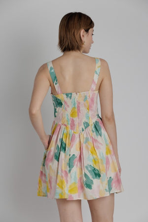 AUREUM Women's Dresses Watercolor Mini Dress W/ Ties