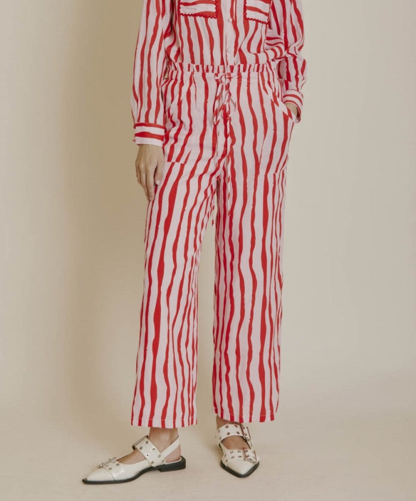 AUREUM Women's Pants Watercolor Stripe Pants || David's Clothing