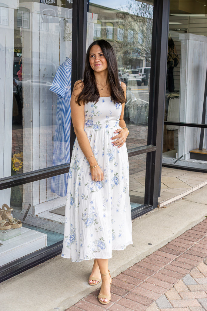 B.RIGHT + D.ARK Women's Dresses Floral Square Neck Midi Dress