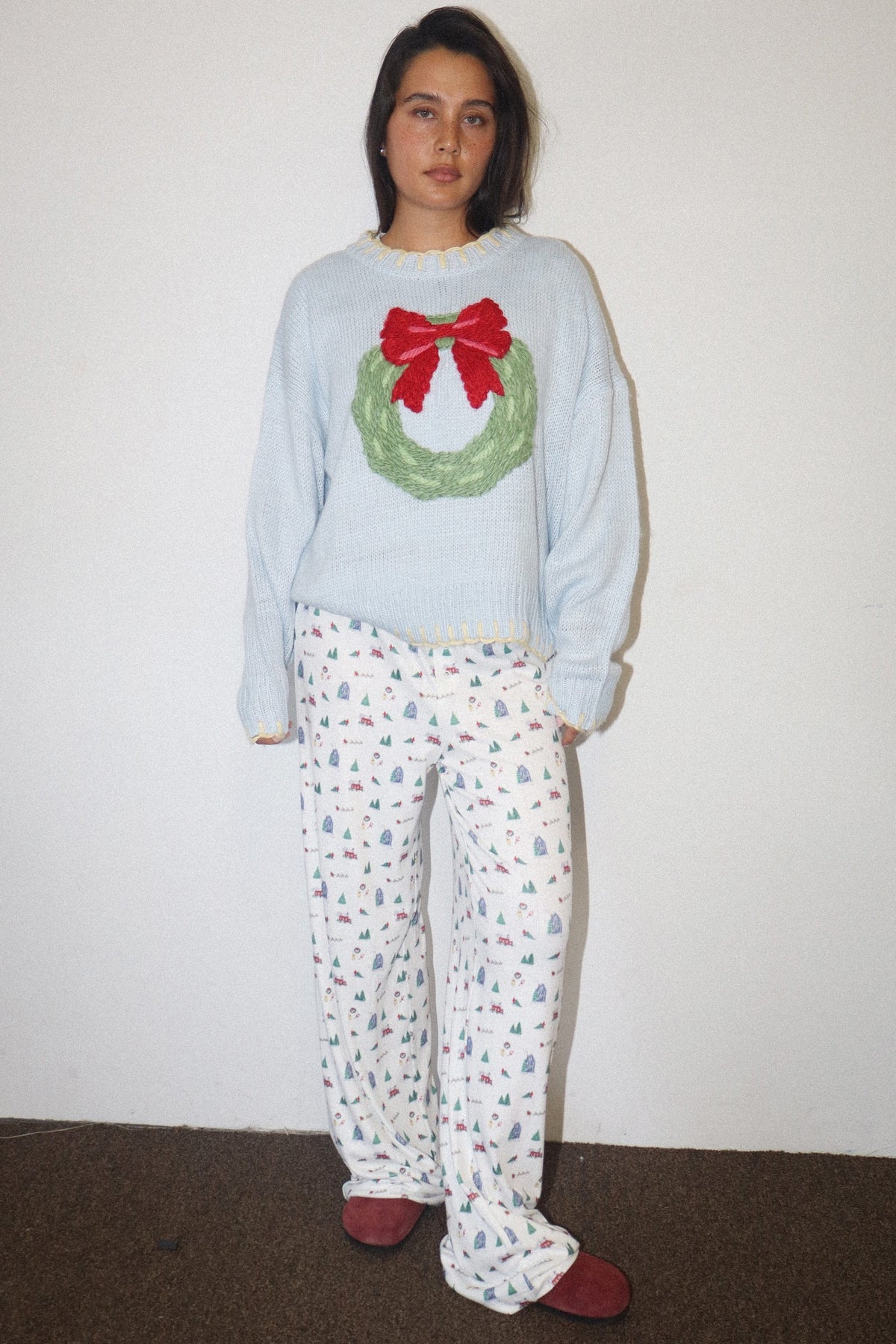 BAILEY ROSE Women's Pants Holiday Print Lounge Pants