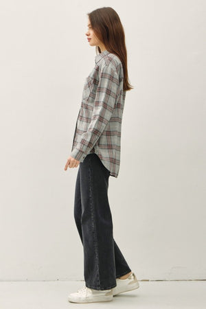 Be Cool LA 22-Women's Woven Top 1 - take pics 222 CLASSIC PLAID LS