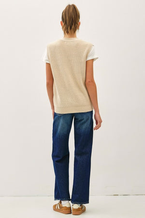 Be Cool LA Women's Sweaters Varsity Style Button Up Sweater Vest With Pockets || David's Clothing