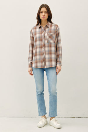 Be Cool LA Women's Top Cambell Plaid Boxy Shirt