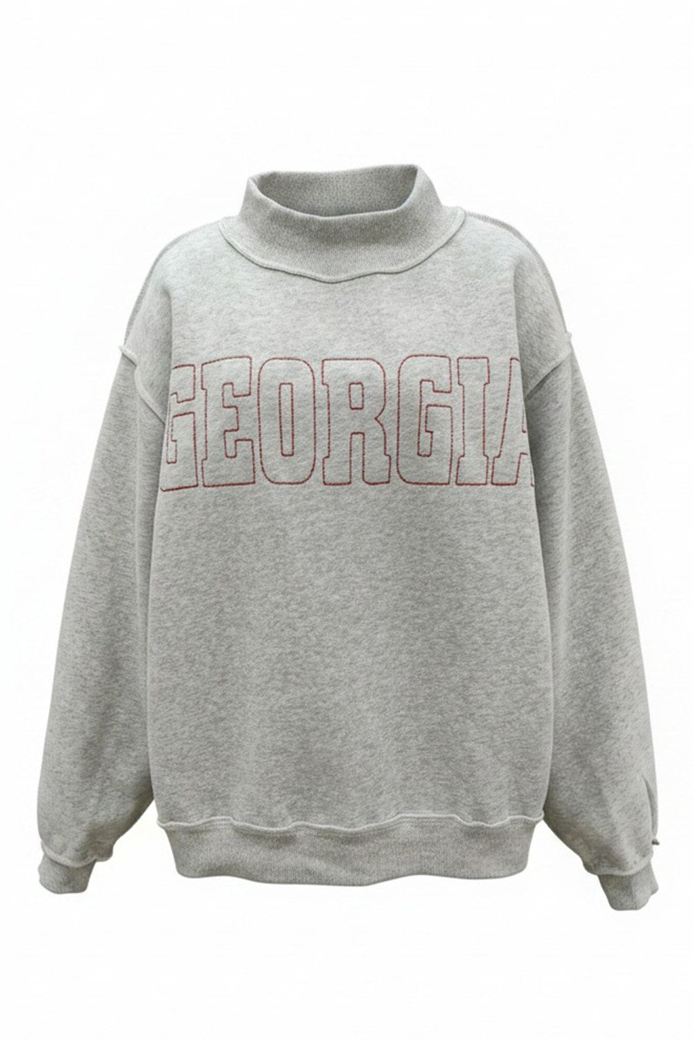 BUCKET LIST Women's Sweatshirt Georgia Embroidered Mock Neck Graphic Sweatshirt