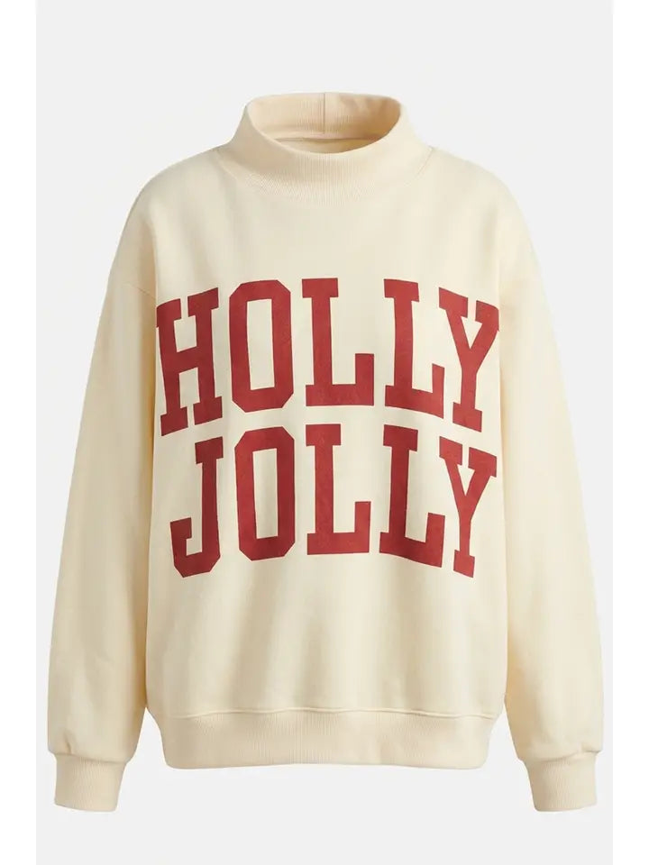 BUCKET LIST Women's Sweatshirt Holly Jolly Reversible Mock-Neck
