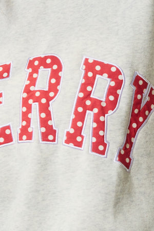 BUCKET LIST Women's Sweatshirt MERRY Polka Dot Varsity Mock Neck Sweatshirt