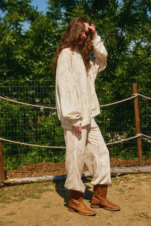 BUCKET LIST Women's Top Camouflage Oversized Mock Neck Sweatshirt