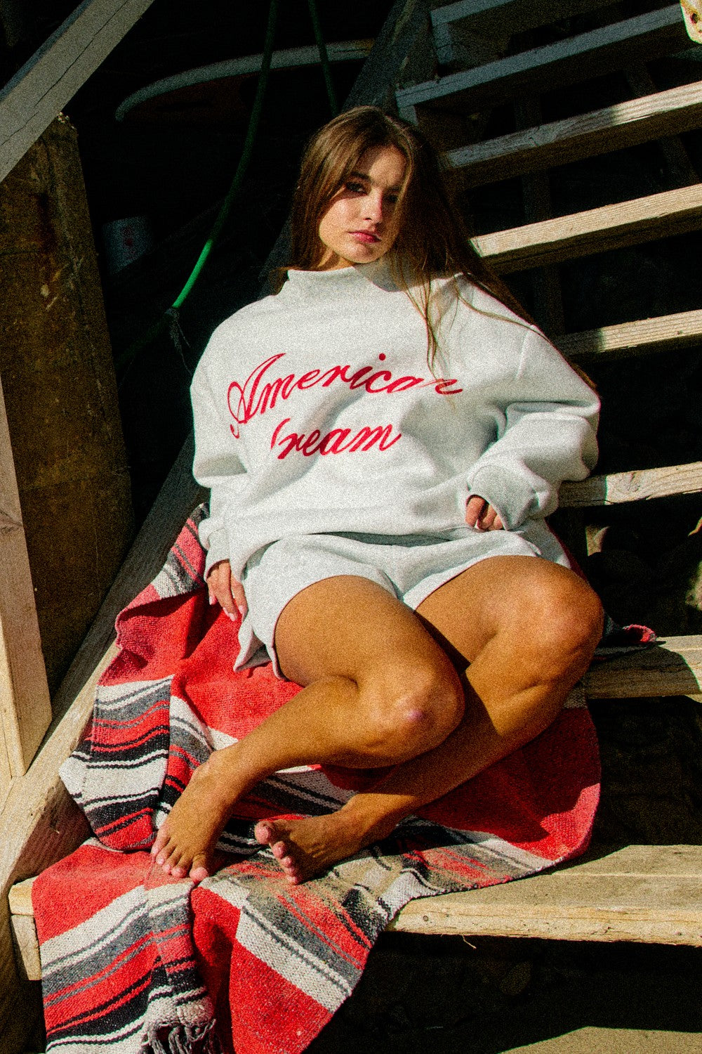 BUCKET LIST Women's Top God's Country Reversible Mock-neck Sweatshirt
