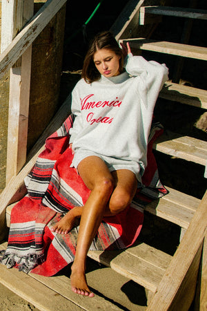 BUCKET LIST Women's Top God's Country Reversible Mock-neck Sweatshirt