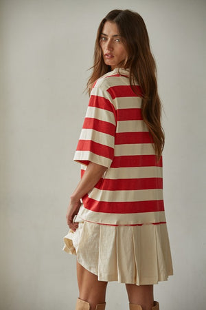 BY TOGETHER YOU AND I Women's Dresses Atelier Striped Contrast Mini