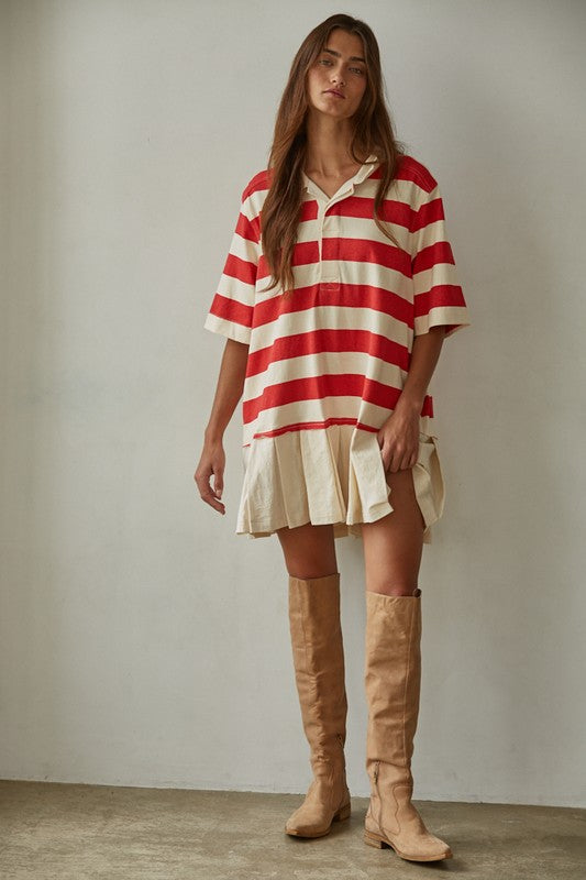 BY TOGETHER YOU AND I Women's Dresses Atelier Striped Contrast Mini