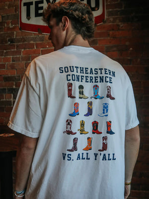 CHARLIE SOUTHERN Women's Tee Charlie Southern SEC Boots Vs All Y'all || David's Clothing