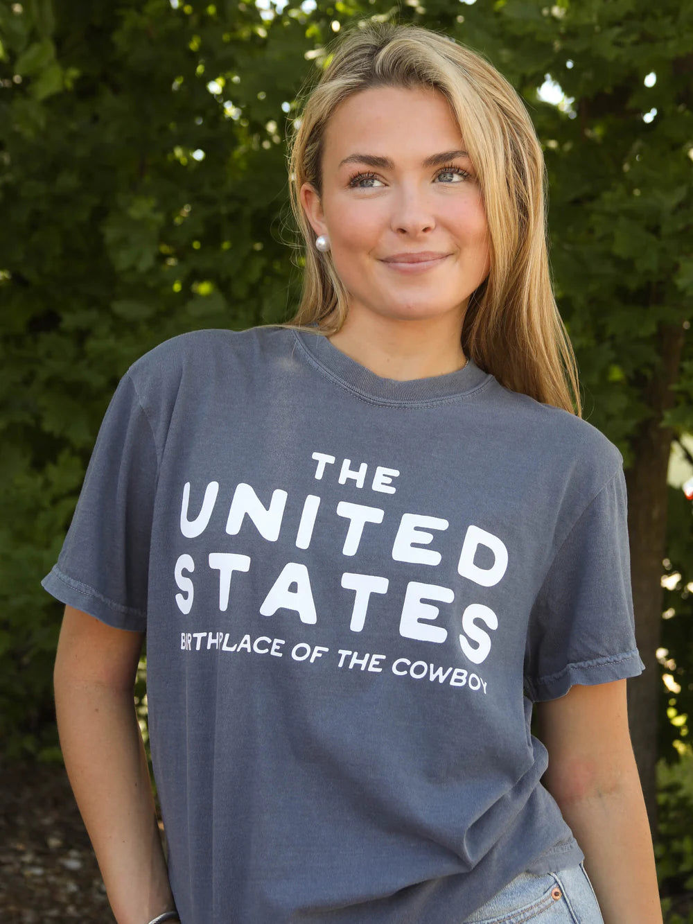 CHARLIE SOUTHERN Women's Tee Friday + Saturday Birthplace of the Cowboy Tee || David's Clothing