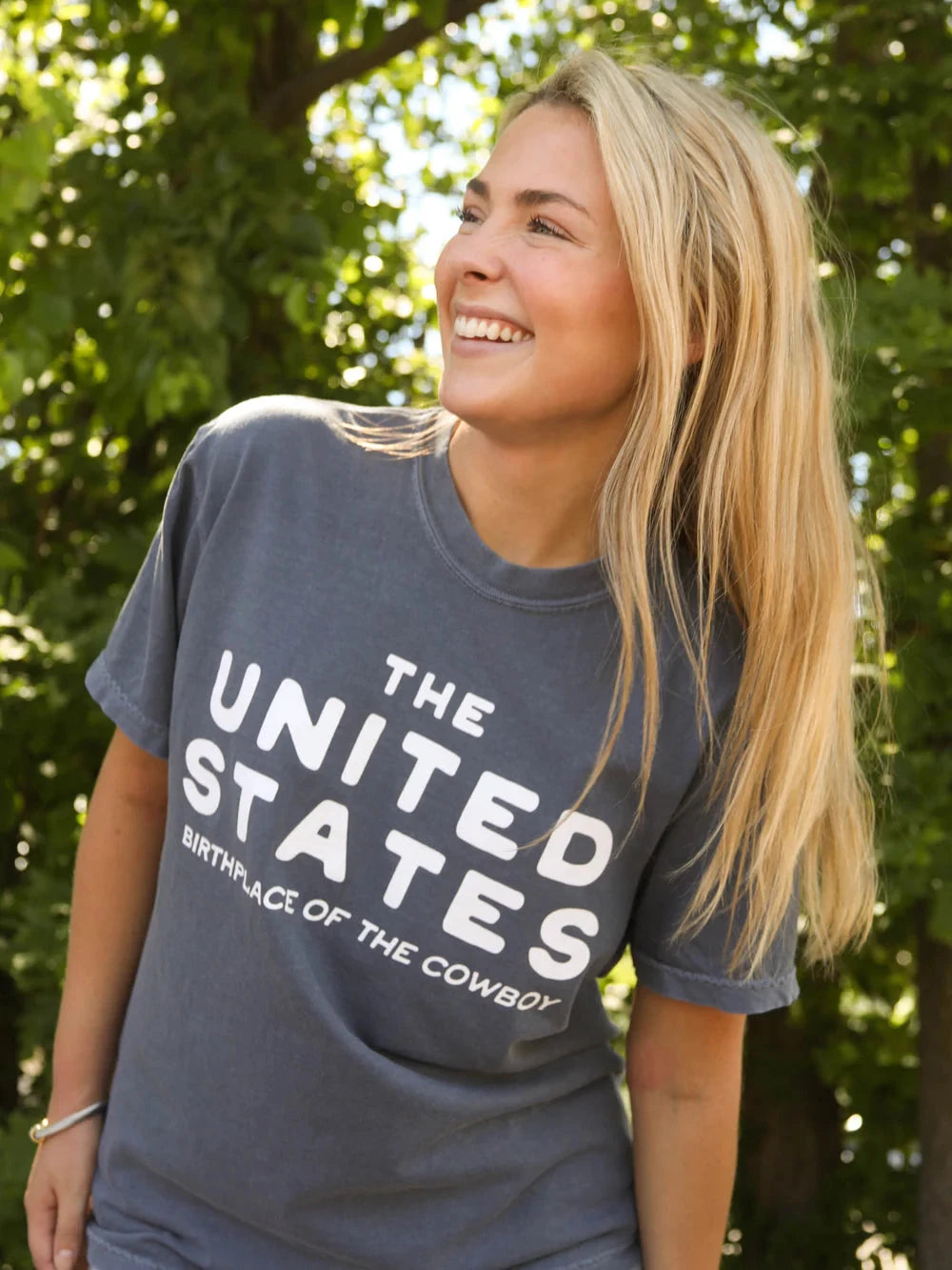 CHARLIE SOUTHERN Women's Tee Friday + Saturday Birthplace of the Cowboy Tee || David's Clothing