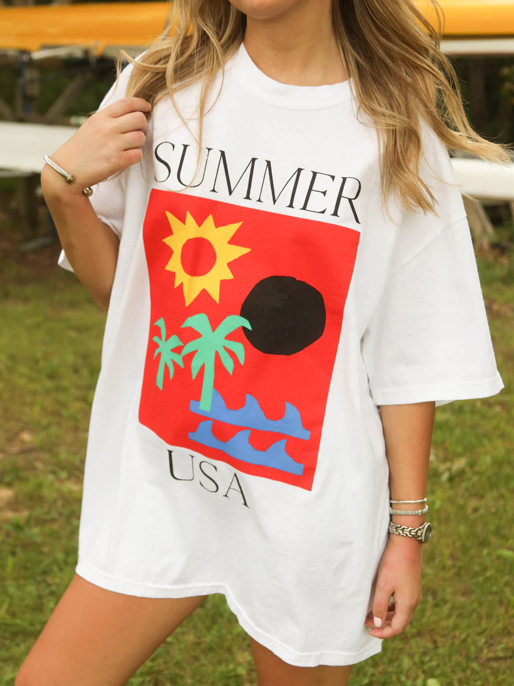 CHARLIE SOUTHERN Women's Tee Friday + Saturday Summer USA Tee || David's Clothing
