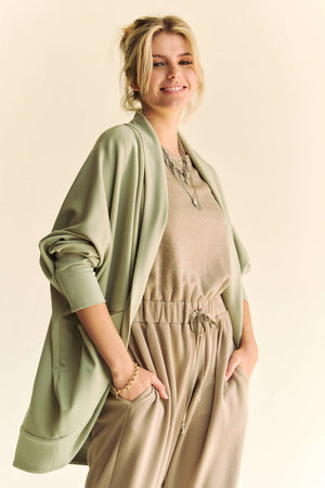DAVI & DANI Women's Sweater Dolman Long Sleeves Shawl Open Cardigan