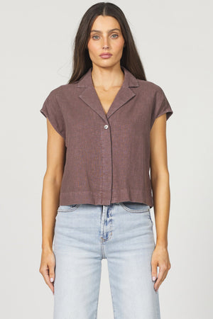 DEAR JOHN DENIM Women's Top Dear John Cruz Button-Up Boxy Fit Camp Shirt || David's Clothing