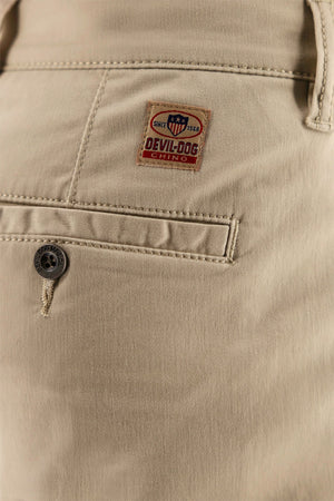 DEVIL DOG Mens Shorts Devil-Dog Chino Short 7" - Brown Rice || David's Clothing