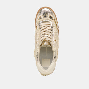DOLCE VITA Women's Shoes Notice Lace Sneakers Platinum Distressed Leather