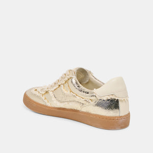 DOLCE VITA Women's Shoes Notice Lace Sneakers Platinum Distressed Leather