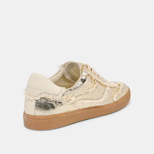 DOLCE VITA Women's Shoes Notice Lace Sneakers Platinum Distressed Leather