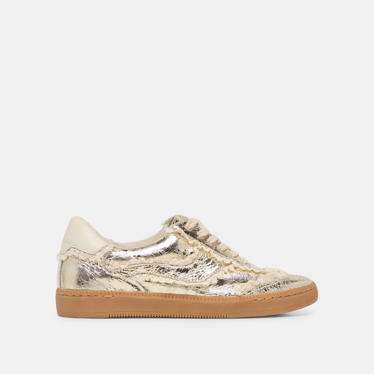 DOLCE VITA Women's Shoes Notice Lace Sneakers Platinum Distressed Leather