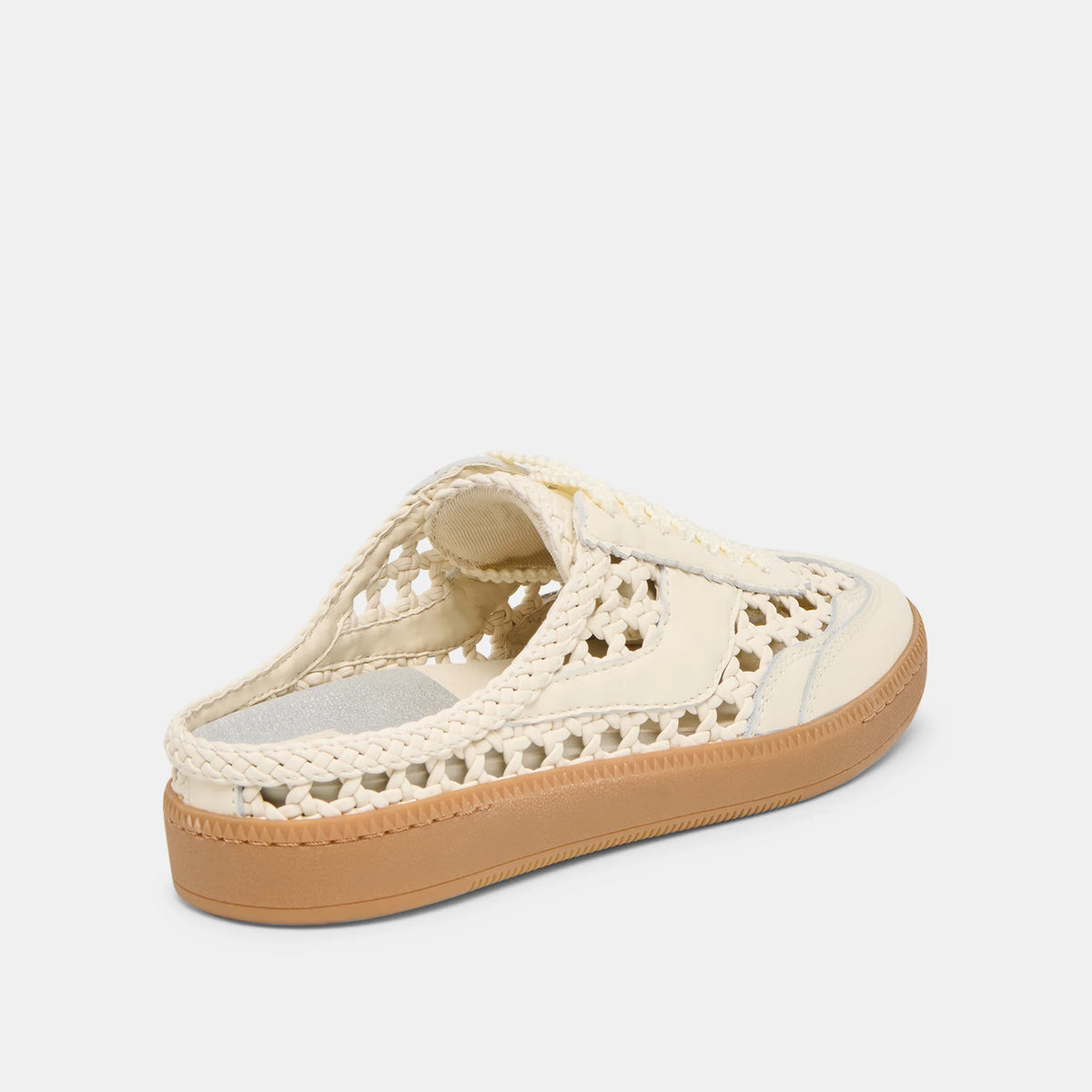 DOLCE VITA Women's Shoes Notice Slide Woven Sneakers Off White Woven Stella