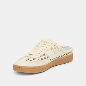 DOLCE VITA Women's Shoes Notice Slide Woven Sneakers Off White Woven Stella