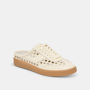 DOLCE VITA Women's Shoes Notice Slide Woven Sneakers Off White Woven Stella