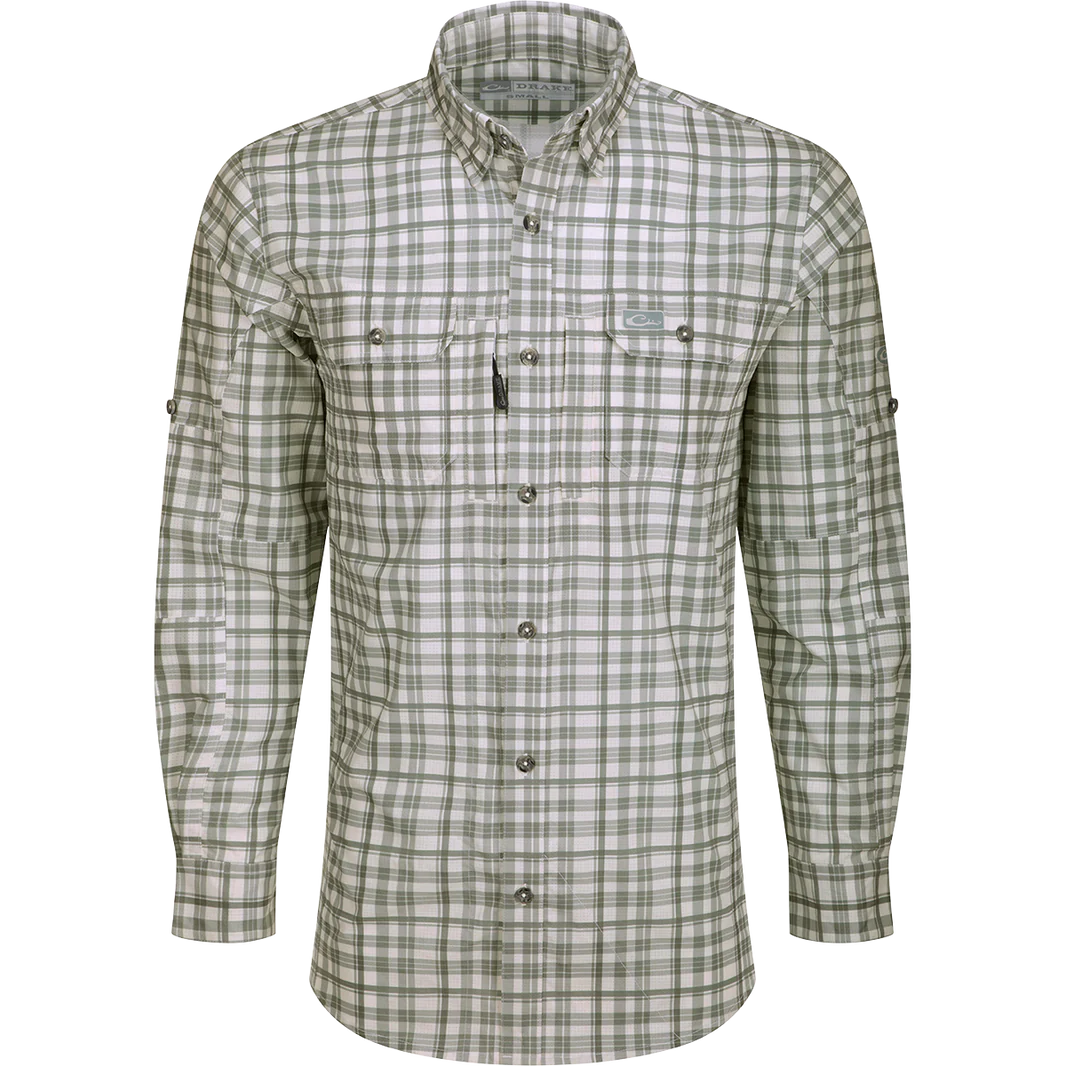 DRAKE CLOTHING CO. Men's Sport Shirt Drake Hunter Creek Window Pane Plaid Shirt L/S || David's Clothing