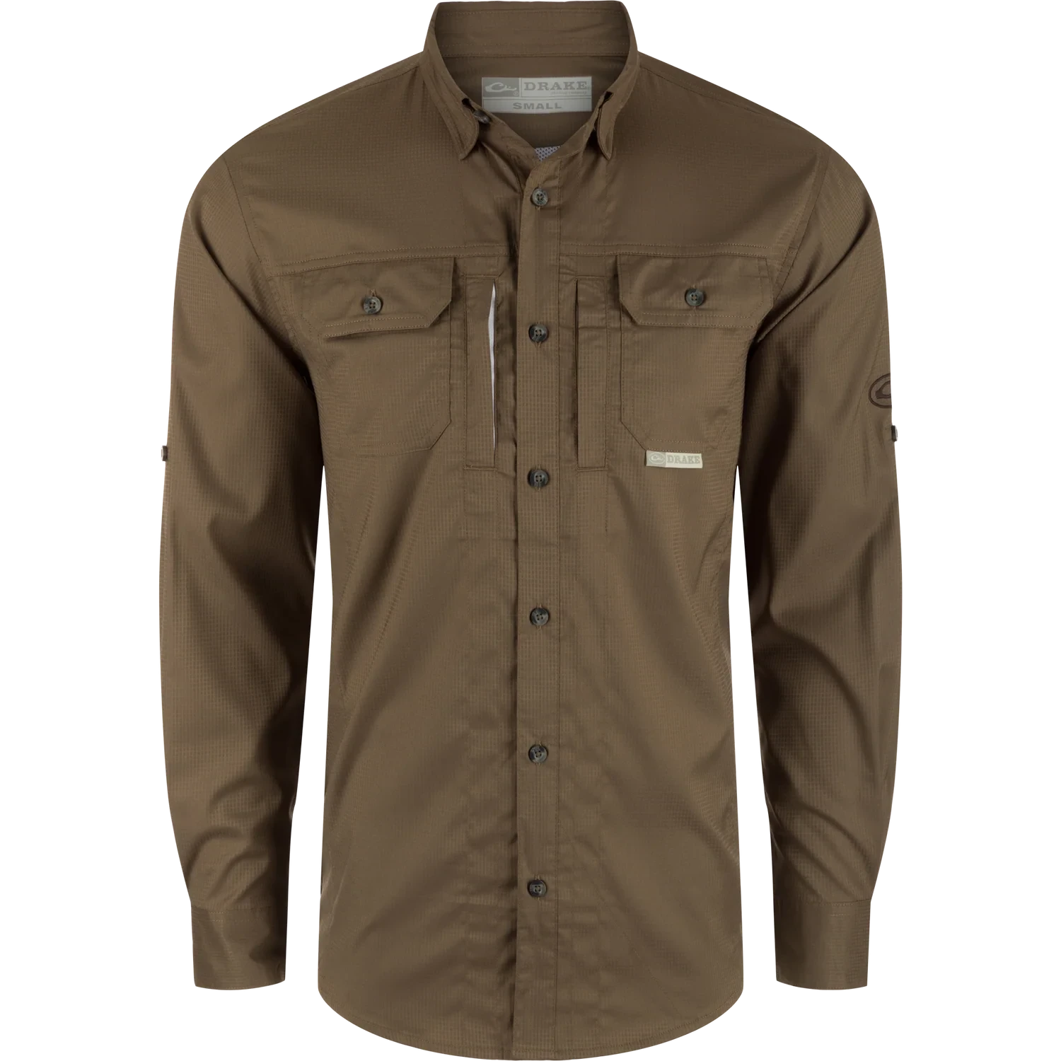 DRAKE CLOTHING CO. Men's Sport Shirt Drake Wingshooter's Trey Dobby Button-Down Long Sleeve Shirt || David's Clothing