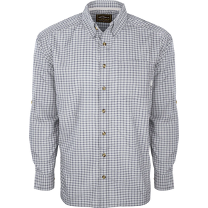DRAKE CLOTHING CO. Men's Sport Shirt MIDNIGHT GREY / M Drake FeatherLite Check Shirt L/S || David's Clothing DS2110MNG