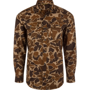 DRAKE CLOTHING CO. Men's Sport Shirt OLD SCHOOL / S Drake EST Wingshooter Trey Long Sleeve Shirt DW0093016