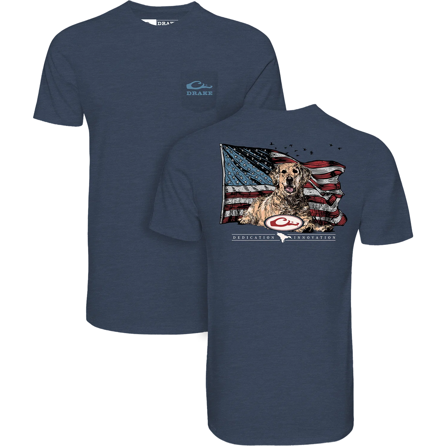 DRAKE CLOTHING CO. Men's Tees Drake Americana Yellow Lab Flag T-Shirt