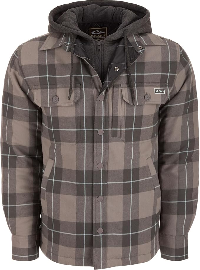 DRAKE CLOTHING CO. Mens Jackets PEWTER / M Drake The Campfire Flannel Hoodie || David's Clothing DS1078PEW