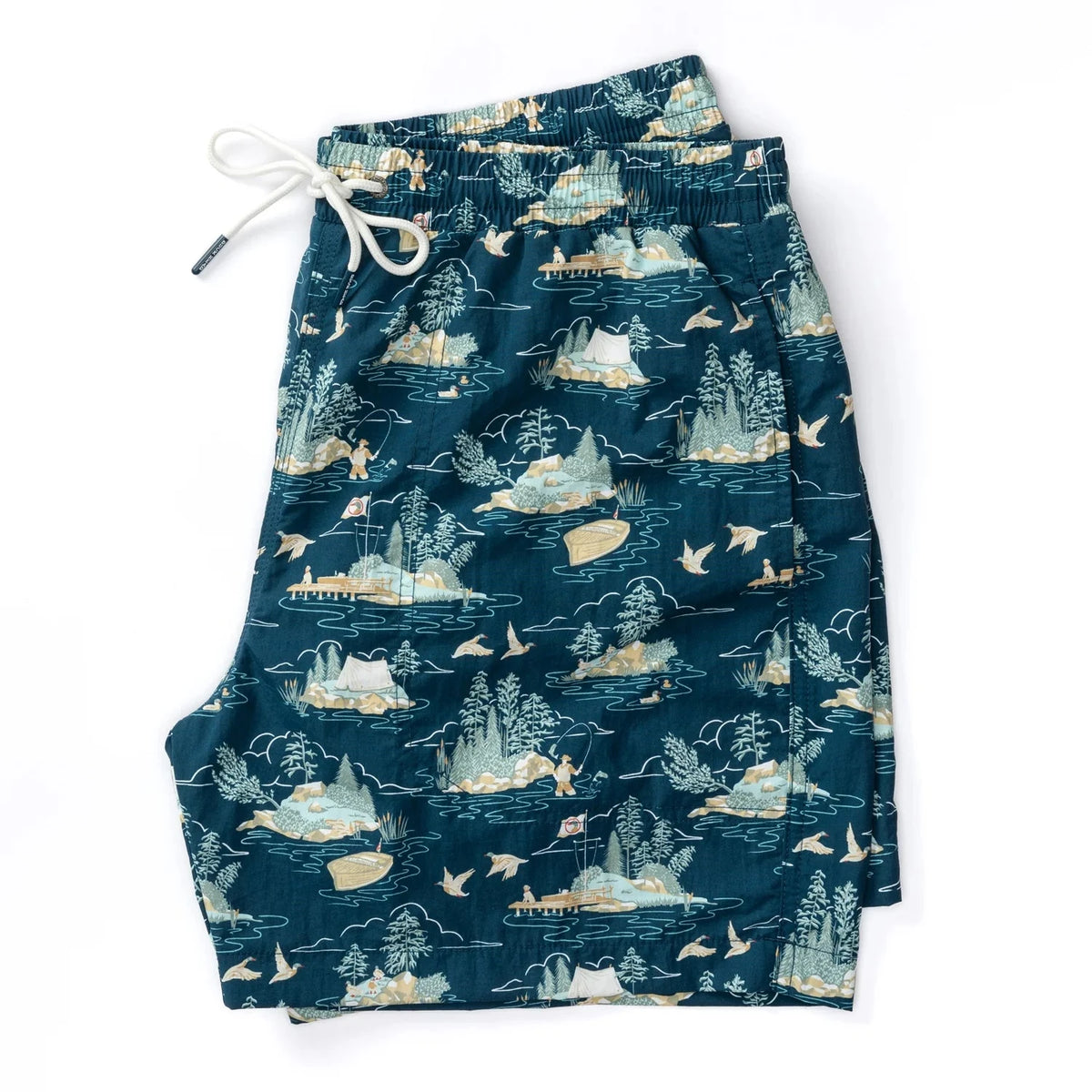 DUCK HEAD Men's Shorts Duck Head 6" Print Sailport Swim Short || David's Clothing
