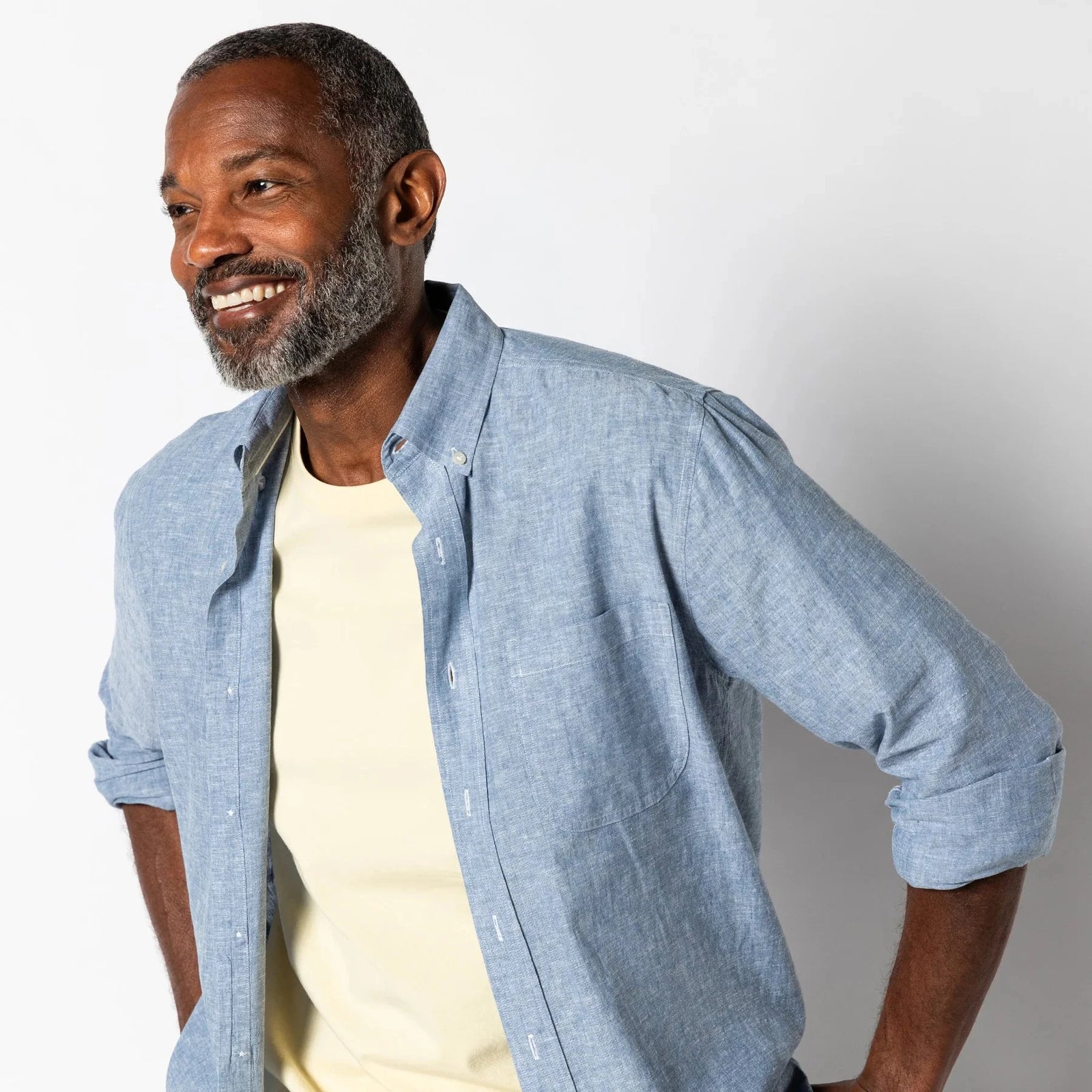 DUCK HEAD Men's Sport Shirt SHADOW BLUE / S Duck Head Linen Cotton Oxford Sport Shirt || David's Clothing D11277992