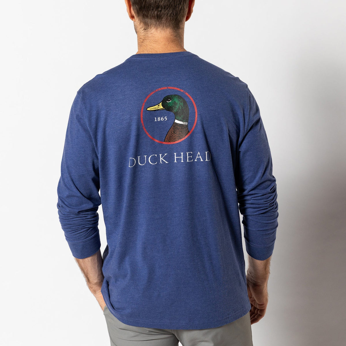 DUCK HEAD Men's Tees BEACON BLUE / S Duck Head Logo Long Sleeve T-Shirt D21020496