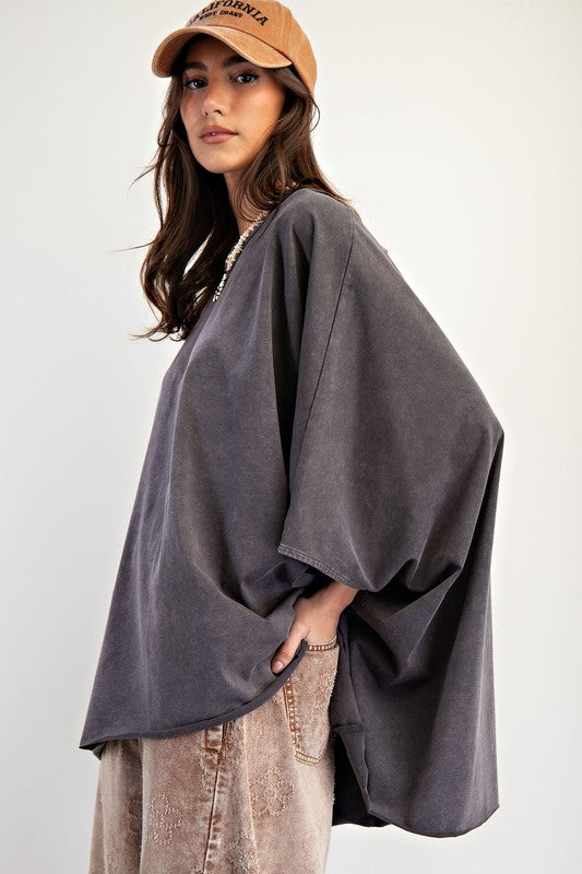 EASEL Women's Top Rayon Knit Mineral Washed Tunic || David's Clothing