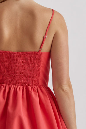 ENTRO INC Women's Dresses Bubble Hem Spaghetti Strap Mini Dress || David's Clothing