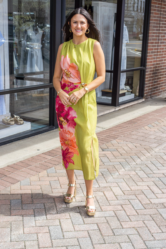 ENTRO INC Women's Dresses Floral Sleeveless Mini Dress With Draped Front Panel